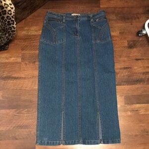 Vintage True Y2K Denim Maxi Skirt